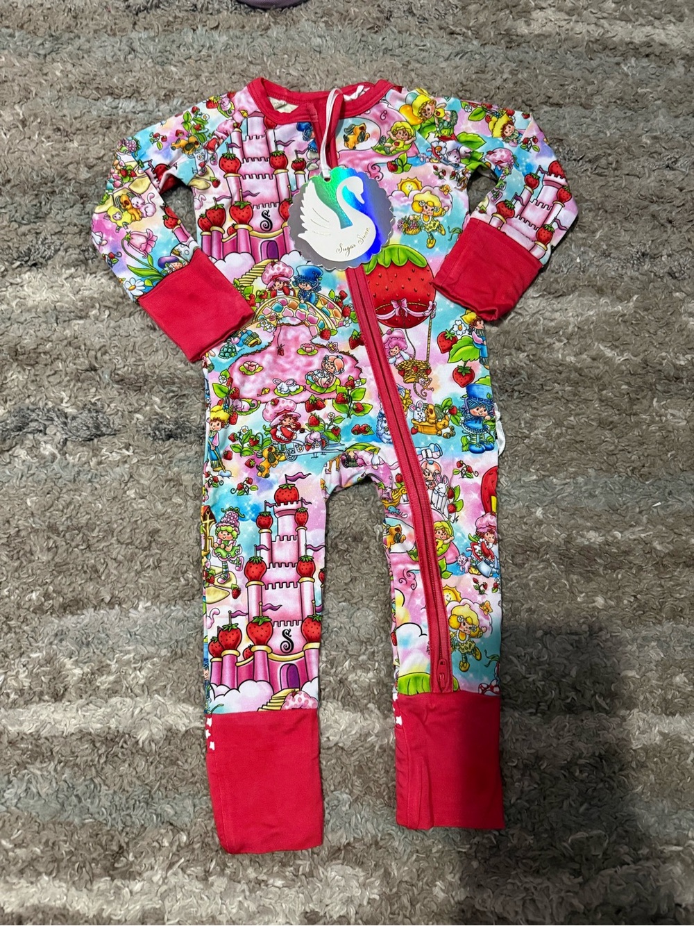 0/3 Sugar Swan Strawberry Shortcake Bamboo Zippy *New with Tags*